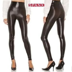 SPANX Shiny Black High-Waist Leggings
